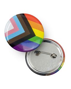 LGBTQIA+ Pride Progress Flag Button Badge