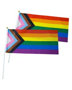 LGBTQIA+ Progress Pride Hand Flags