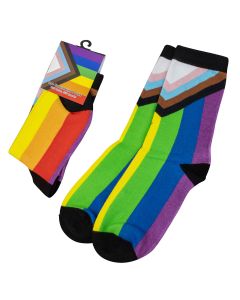 LGBTQIA+ Pride Progress Flag Crew Socks