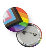 LGBTQIA+ Pride Progress Flag Button Badge