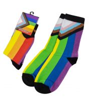 LGBTQIA+ Pride Progress Flag Crew Socks