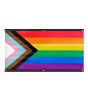 LGBTQIA+ Progress Flag W/ Eyelets