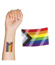 LGBTQIA+ Pride Progress Flag Temporary Tattoo